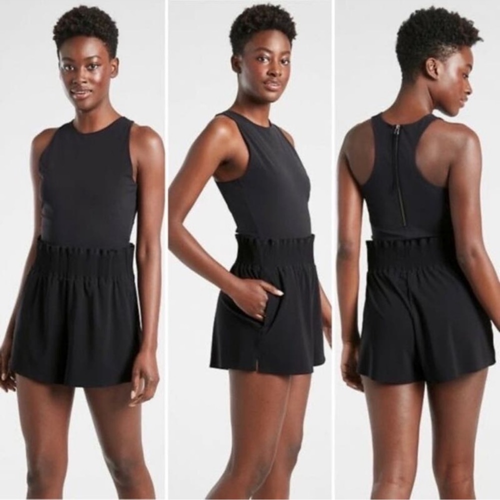 NEW Athleta Cosmic Flutter Romper Black 558684 Medium NWOT